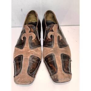 Robert Wayne Cross Embossed Slip-on Shoes 11 Square Toe Western Fleur